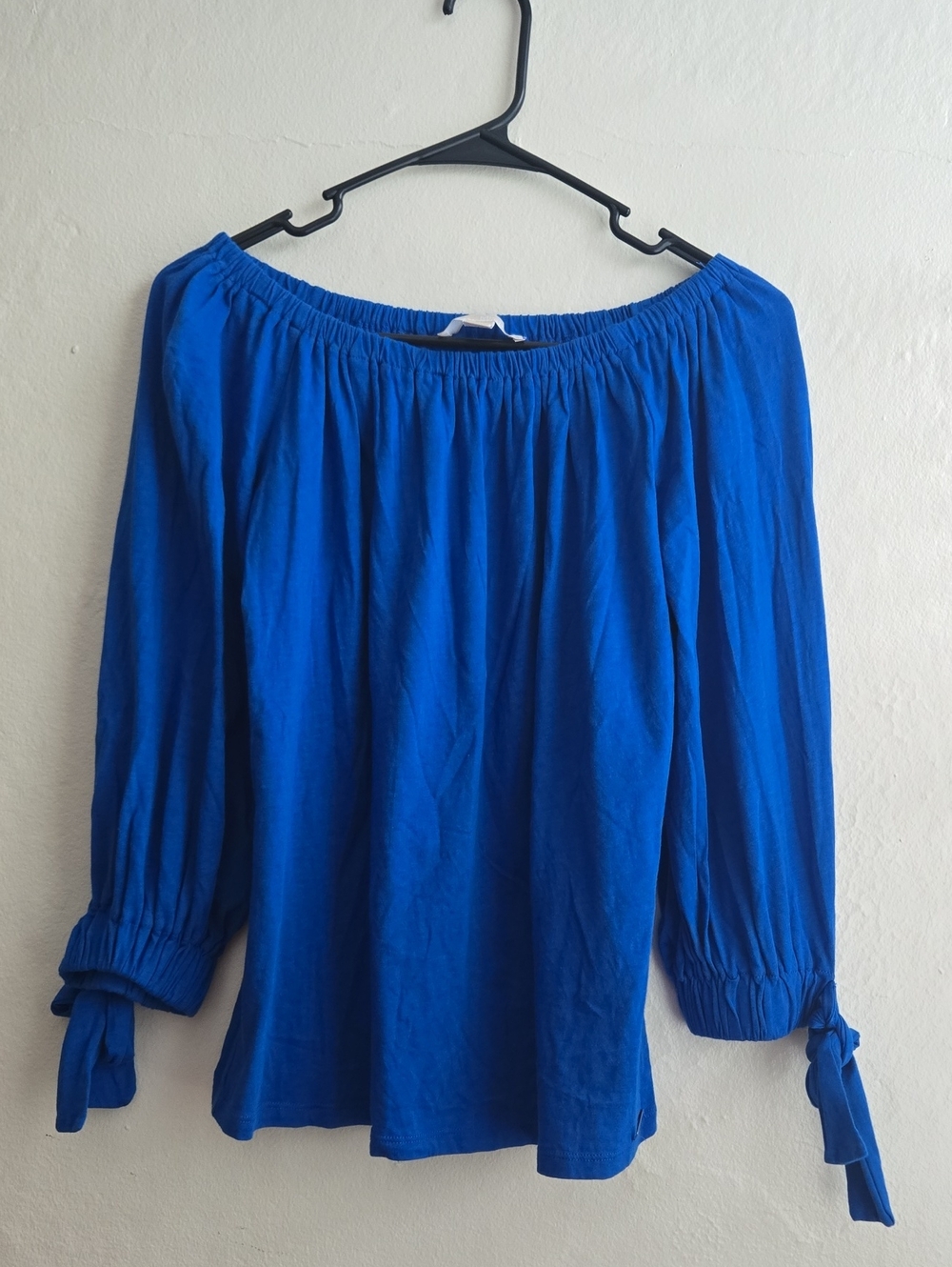 Michael Kors Off-Shoulder Blouse in Cobalt Blue